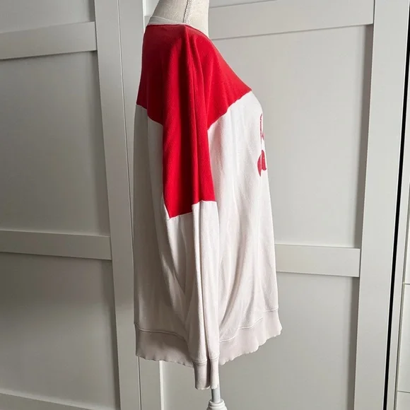 Aerie Red and White “Happy Camper” Crew Neck Sweater - Picture 2 of 9